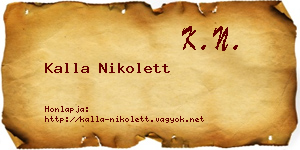 Kalla Nikolett névjegykártya