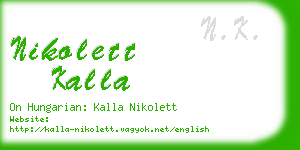 nikolett kalla business card